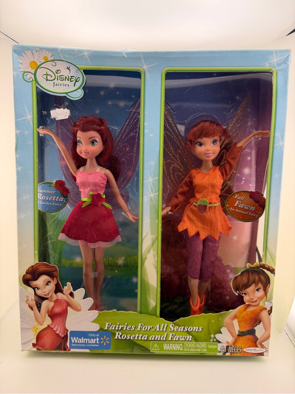 Disney Fairies For All Seasons Rosetta & Fawn Dolls 2 Pack NRFB Jakks 2011